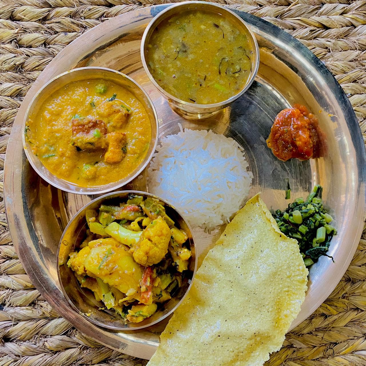 Traditional Nepali street food in Kathmandu market